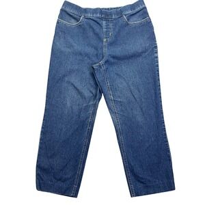 Croft & Barrow Denim Pull On Pants Stretch Jeans Comfort Waist 10 Short Fits 30"
